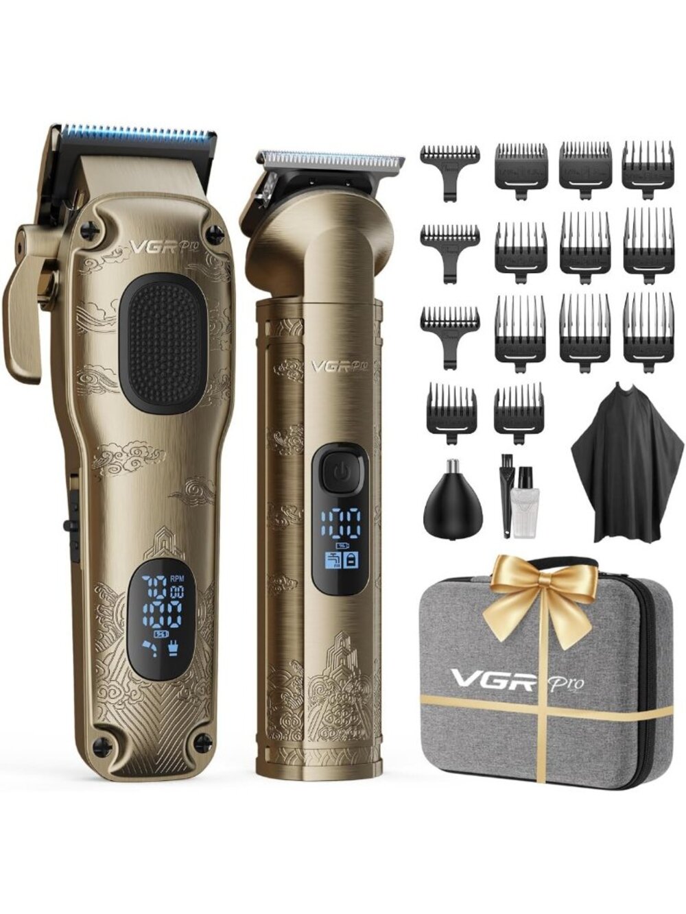 Professional Cordless Hair Clippers & Trimmer Set for Men - Grooming Essentials